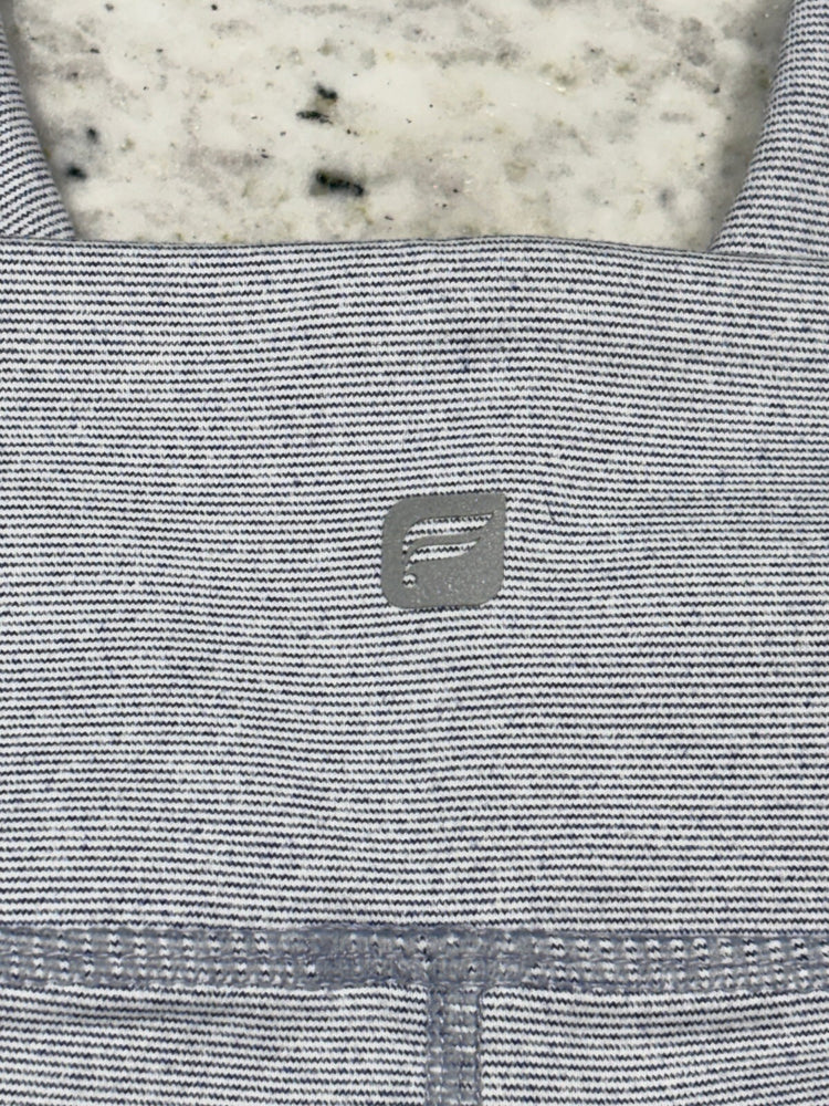 Fabletics Gray High-Waisted Leggings with Subtle Stripe Detail