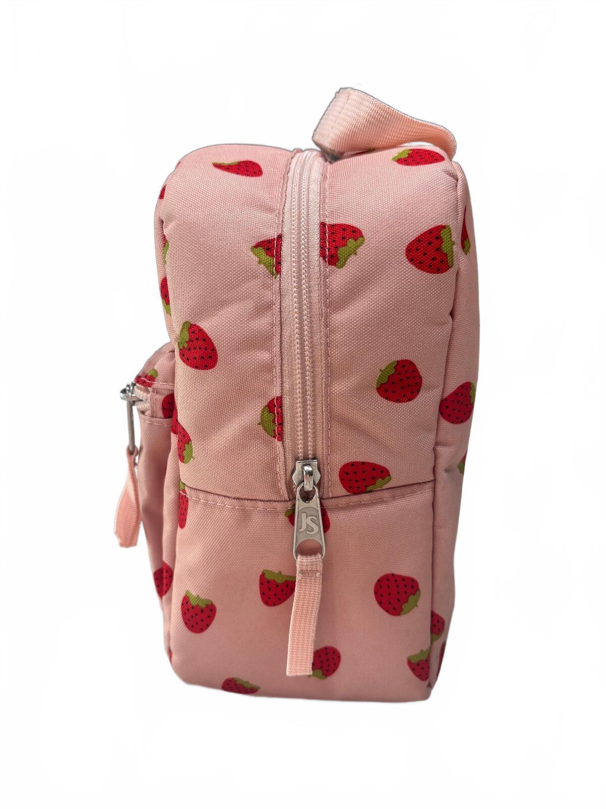 JanSport Big Break Insulated Lunch Bag Pink Strawberry Print Kawaii Lunch Box
