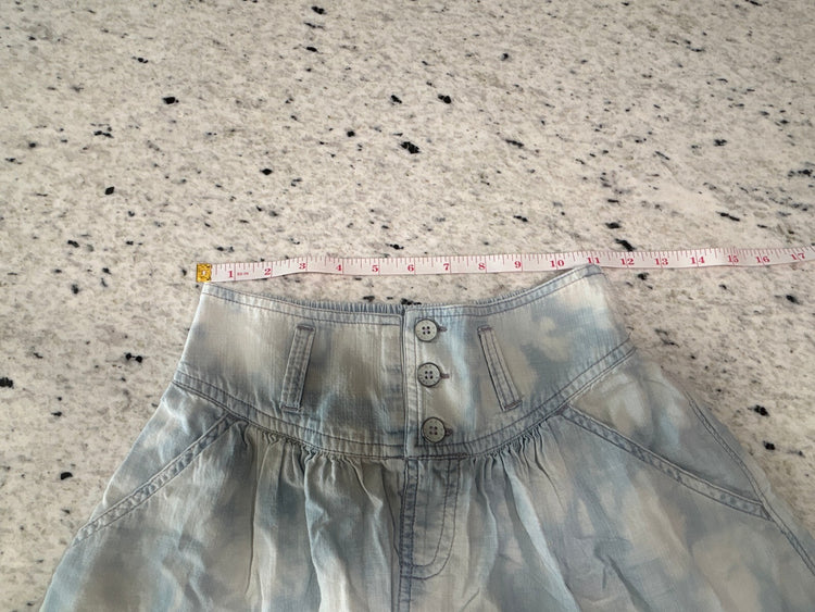 American Eagle Y2K Blue Tie Dye Mini Skirt XXS Boho Beach