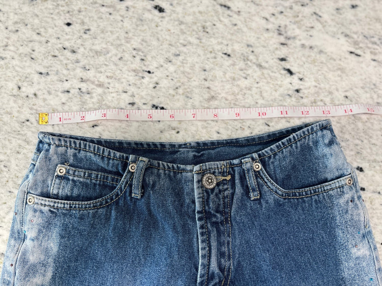 Limited Too Y2K 2000s Rhinestone Jeans Girls Size 12 Flare