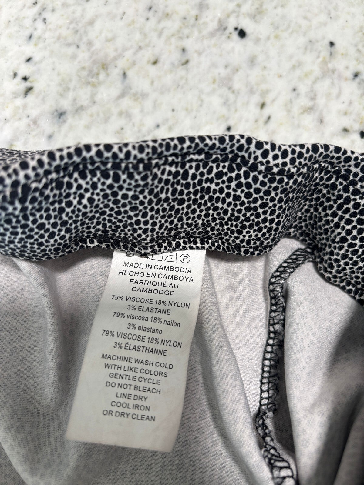 Michael Kors Black White Animal Print Stretch Pants Size M