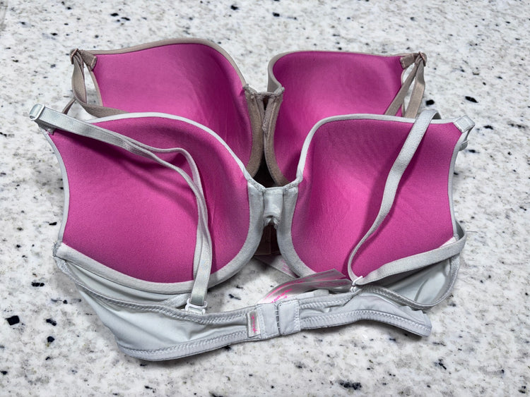 Victoria's Secret PINK Women's 34C Lightly Lined T-Shirt Bra Set, Beige and Gray