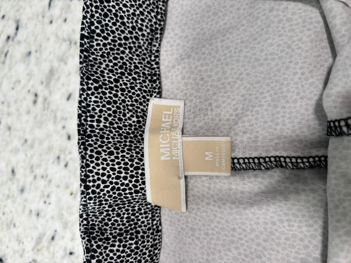 Michael Kors Black White Animal Print Stretch Pants Size M