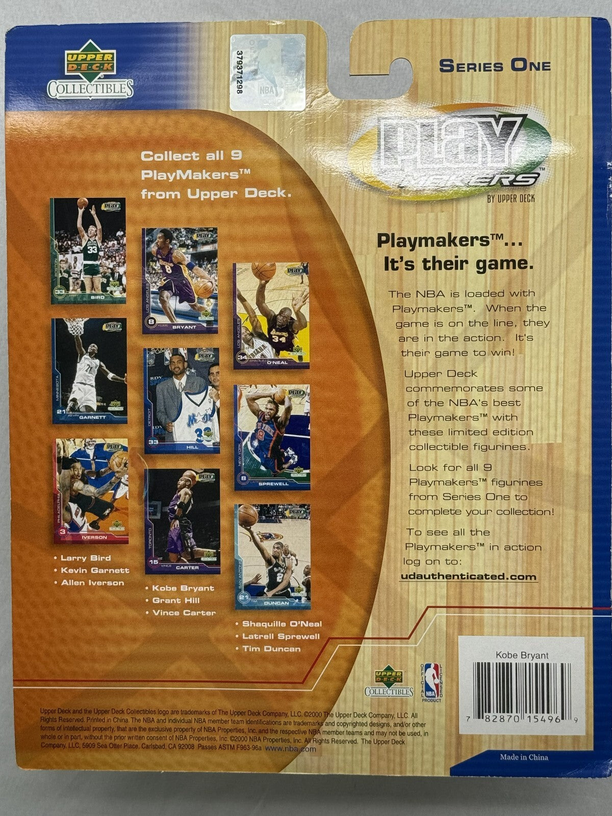 2001 Kobe Bryant Los Angeles Lakers "PlayMakers" Series One bobblehead