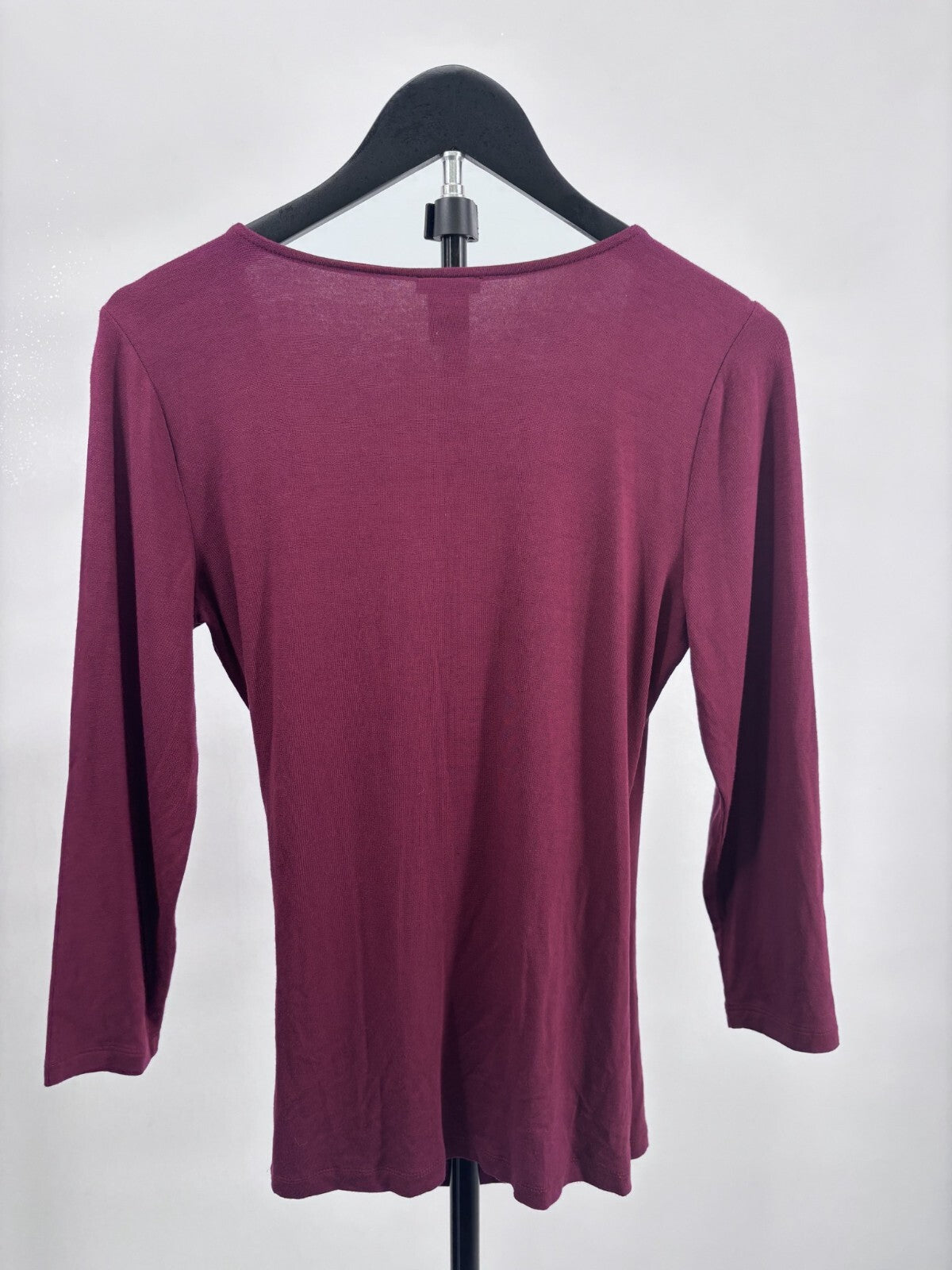 Ann Taylor XS Burgundy Long Sleeve Wrap Style Top
