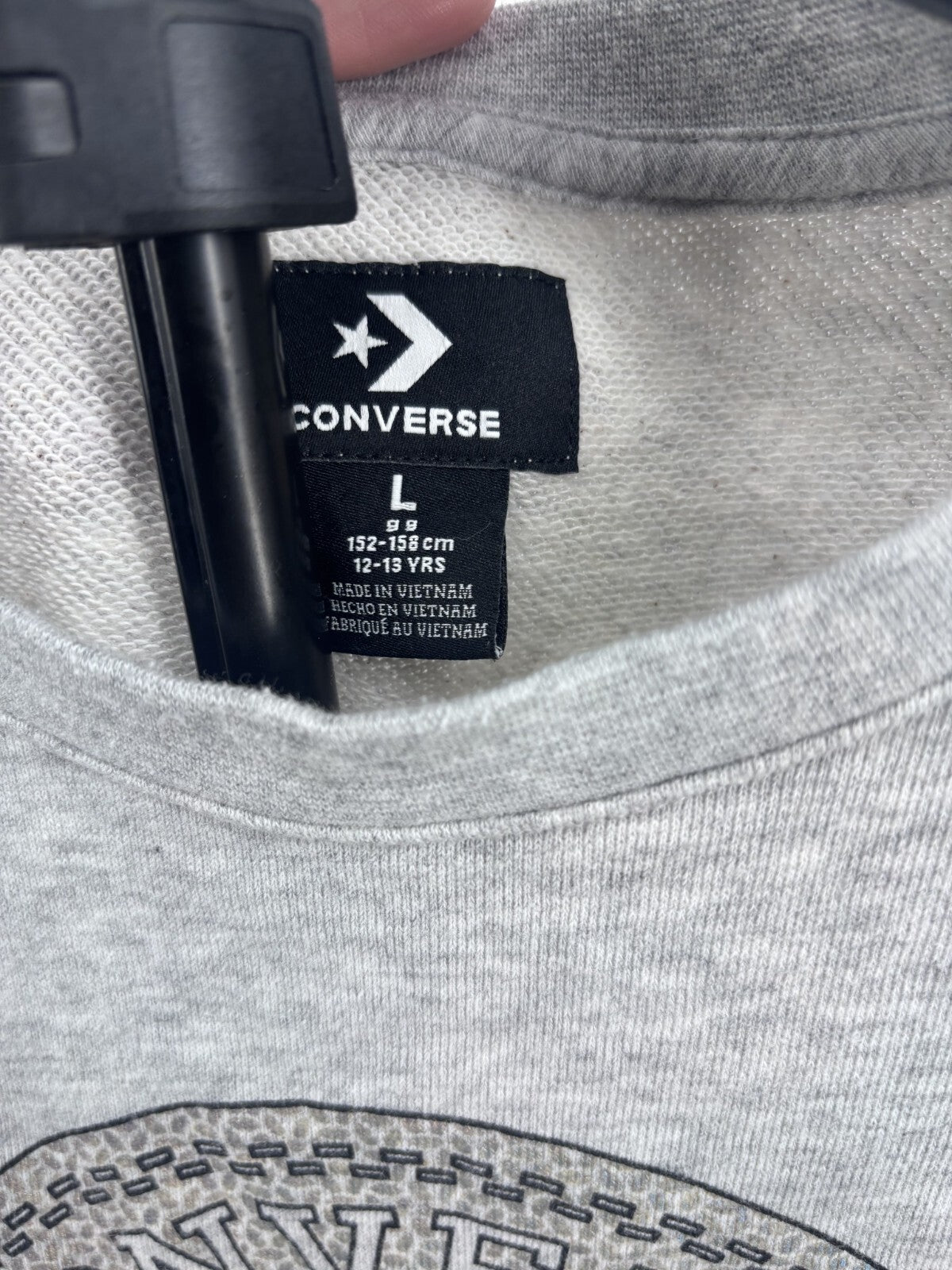 Converse Youth Large 12-13 Gray Graphic Sweatshirt