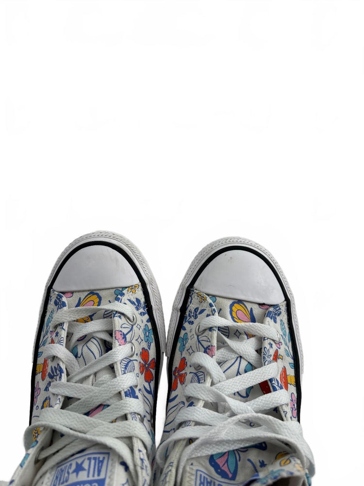 Converse Chuck Taylor All Star Low Top Butterfly Mushroom Floral Youth 5 Junior