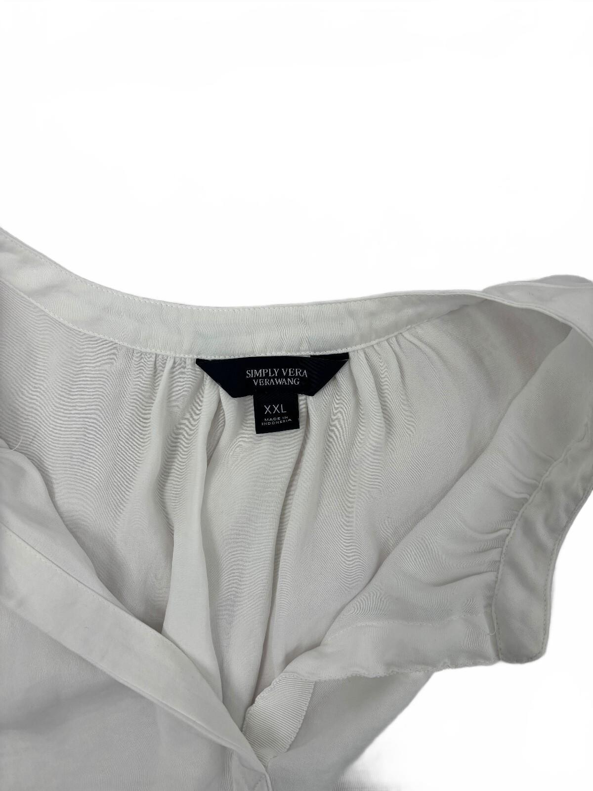 Simply Vera Vera Wang White XXL Flowy Blouse Minimalist Office Top
