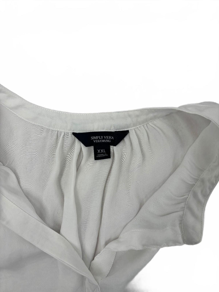 Simply Vera Vera Wang White XXL Flowy Blouse Minimalist Office Top