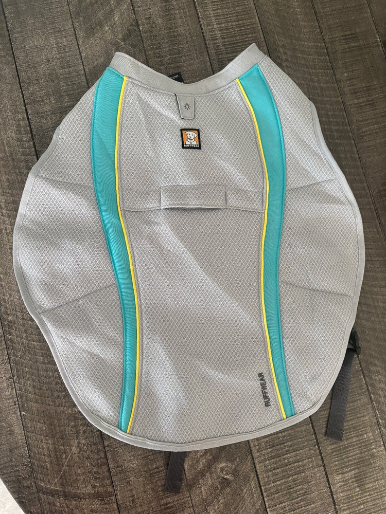 Ruffwear Swamp Cooler Dog Cooling Vest Size Medium Gray Aqua Evaporative Jacket