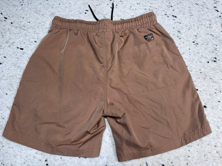 Southpole Men's Medium Brown Elastic Waist Swim Trunks with Drawstring