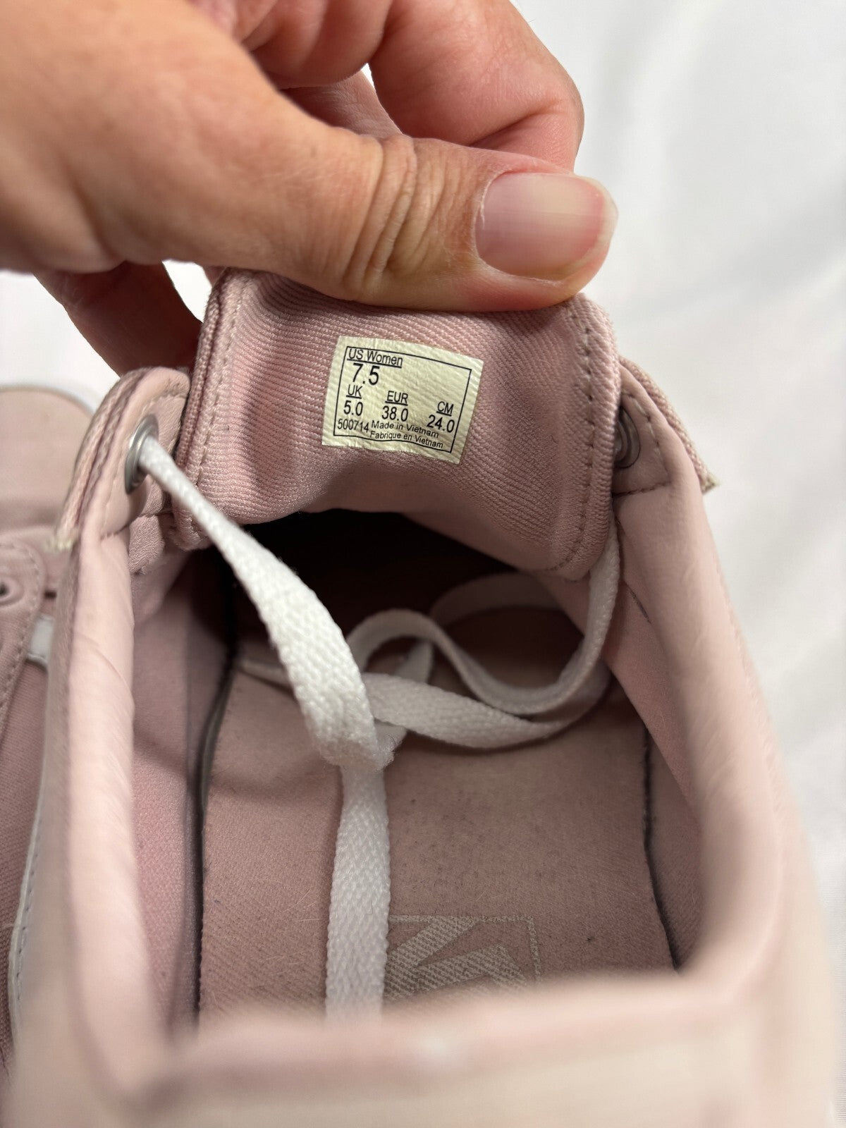 Vans Low Top Sidestripe Skate Sneakers Blush Pink Canvas Women's Size 7.5