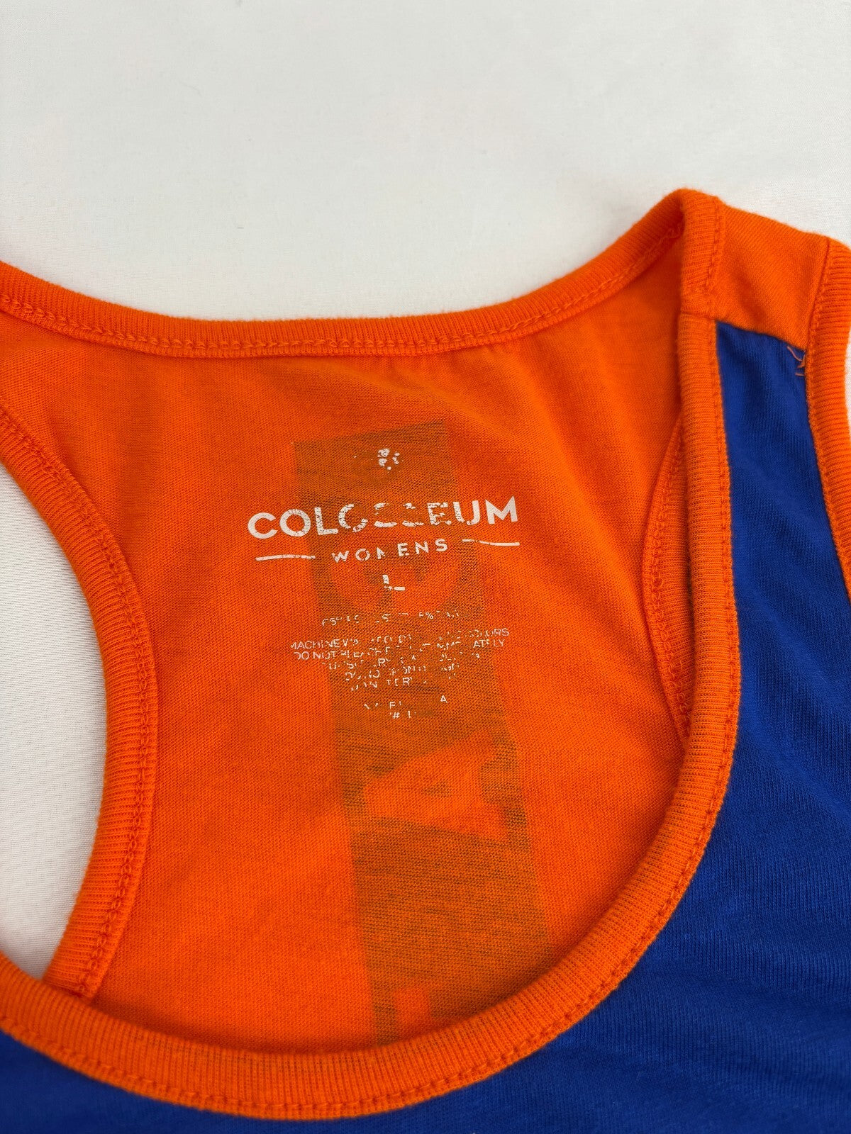 Colosseum Florida Gators Women's L Racerback Tank Top Blue Orange UF Gator Logo