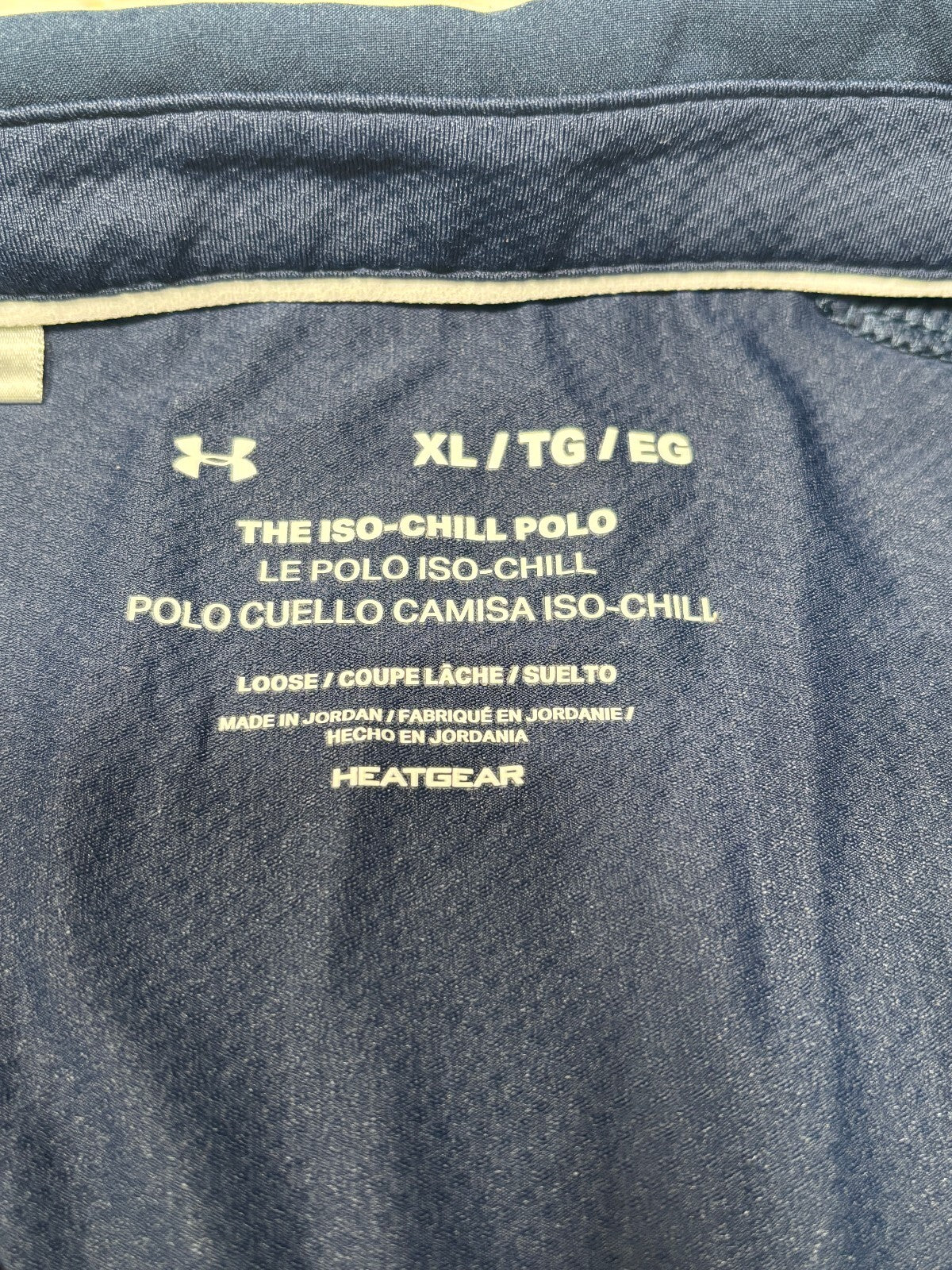Under Armour ISO Chill Polo Shirt Mens XL Blue HeatGear Loose Fit Golf