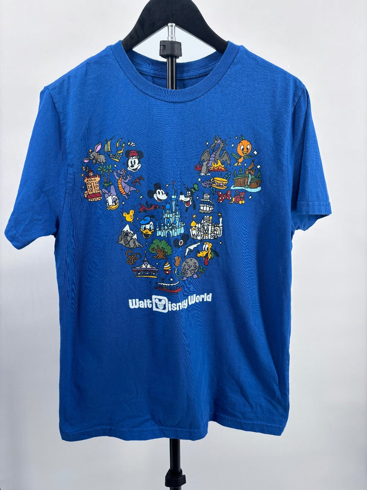 Walt Disney World Disney Parks Mickey Mouse Icon Blue Graphic T Shirt M
