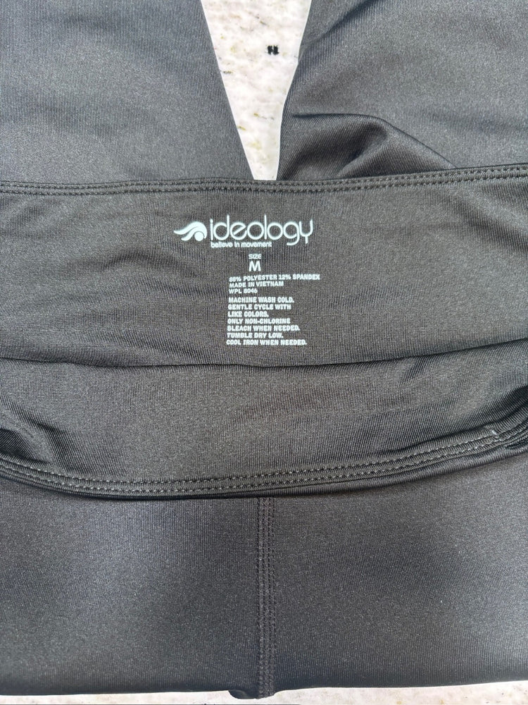 Ideology Women's Black and Gray Athletic Leggings Size Medium