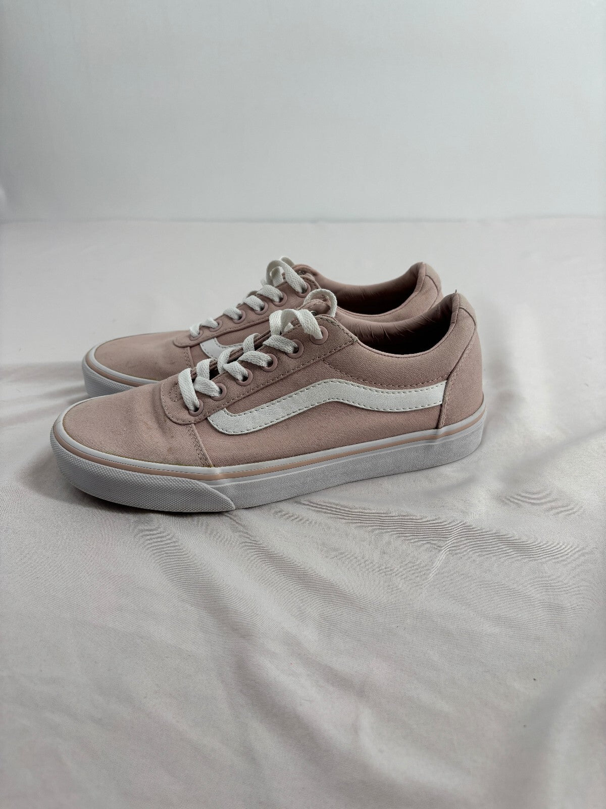 Vans Low Top Sidestripe Skate Sneakers Blush Pink Canvas Women's Size 7.5