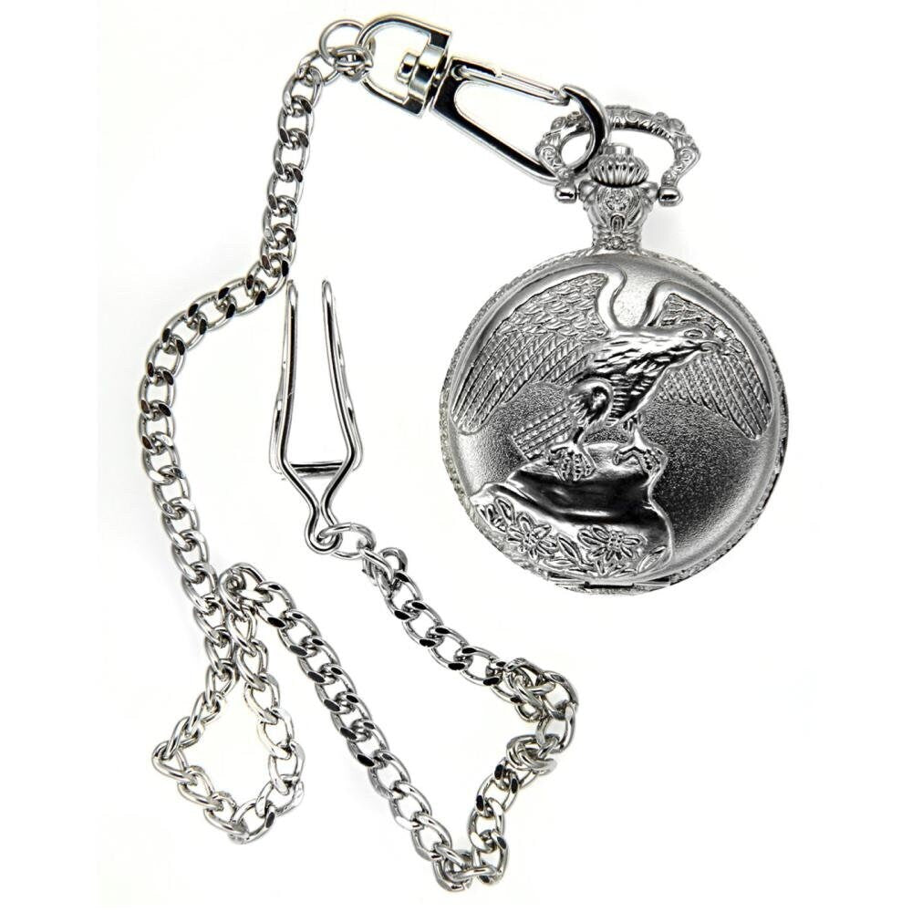 Rousseau 42mm Case Eagle Engraved Pocket Watch