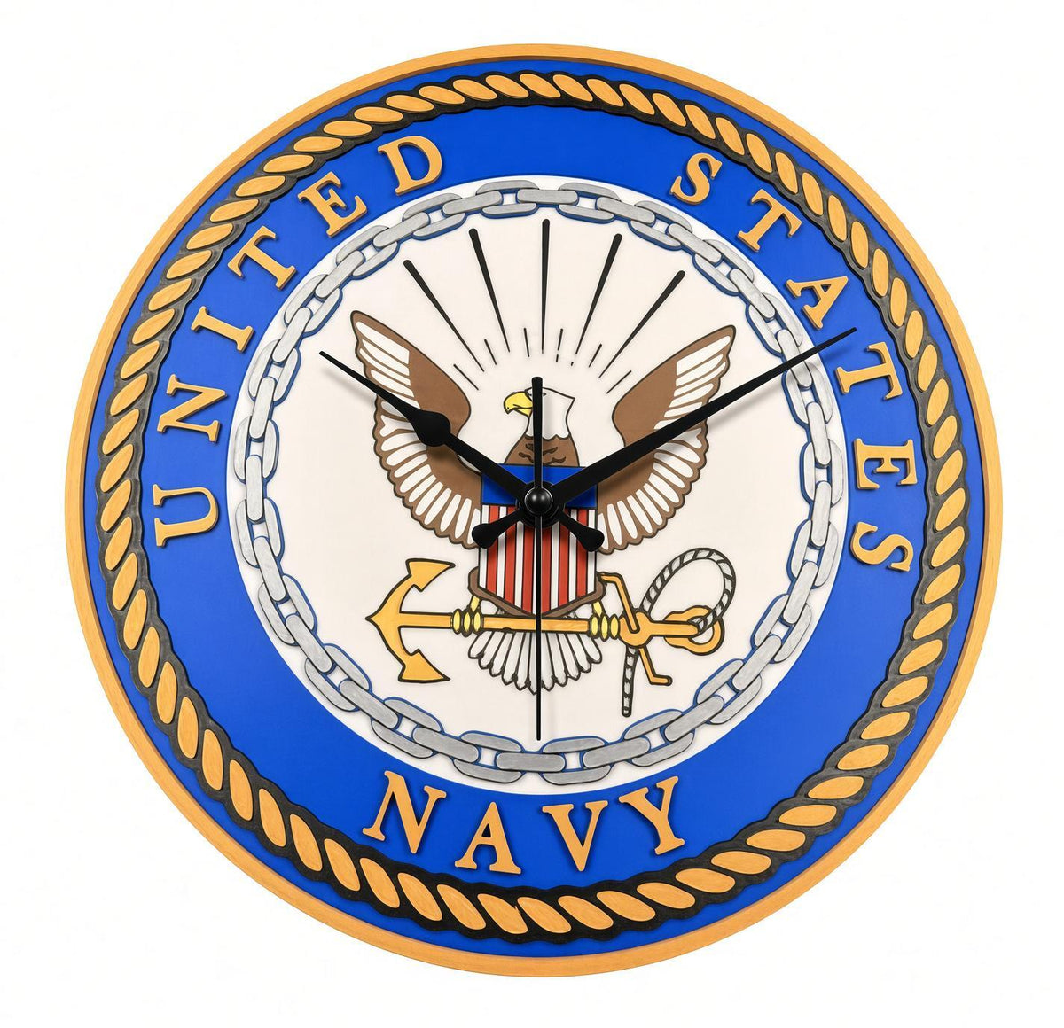All 4 Branches Military Emblem Wall Clocks- Army-Navy-Air Force-Marines