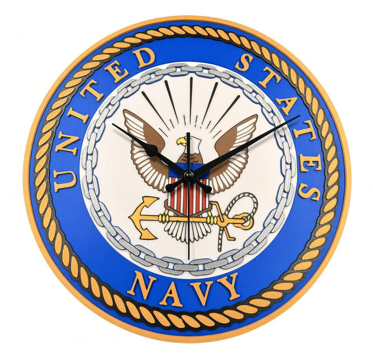 All 4 Branches Military Emblem Wall Clocks- Army-Navy-Air Force-Marines