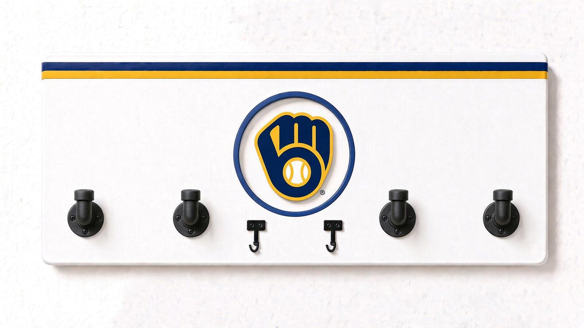 MLB NL-  Coat Rack, Sports Wall Hooks, Man Cave Coat Hanger, Hockey Fan Gift