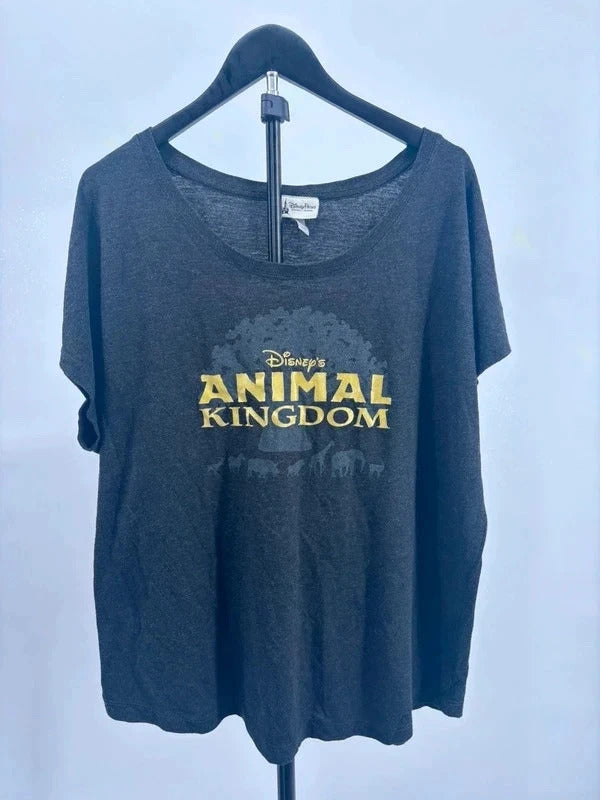Disney Animal Kingdom Charcoal Gray Graphic Tee XXL Disney Parks Souvenir