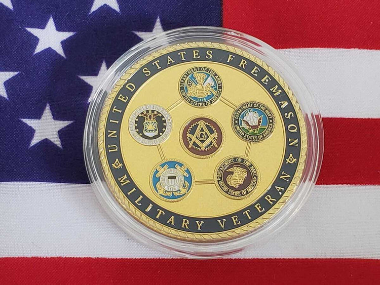 Free Mason Coin- Honoring Military