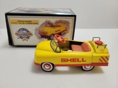 Shell Diecast Peddle Car Bank 1/6 NIB