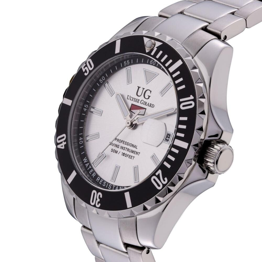 Ulysse Girard 42mm Case Sport Diver White Dial