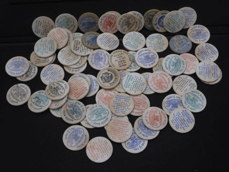 Vintage Wooden Nickels - Lot Of 70+