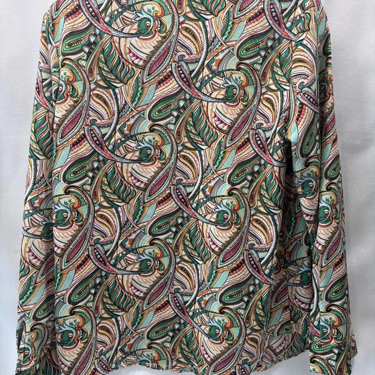 Multicolor Paisley Print Long Sleeve Button Up Blouse