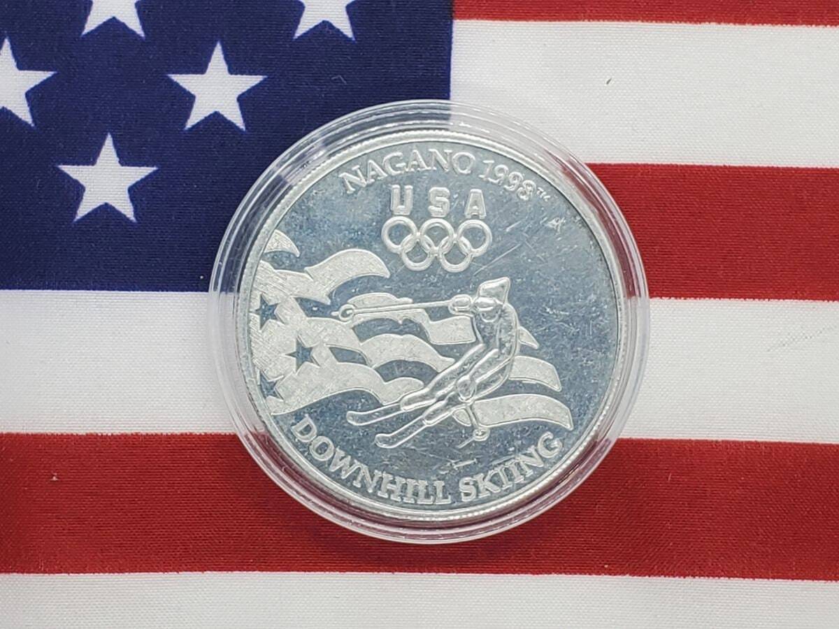 1998 Nagano Olympic Coin- Downhill Skiing