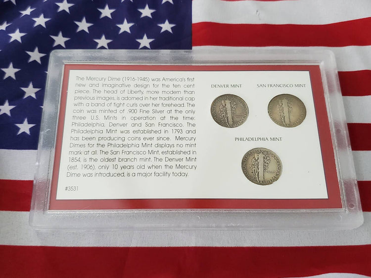 Silver Mercury Dime- Mint Mark Collection