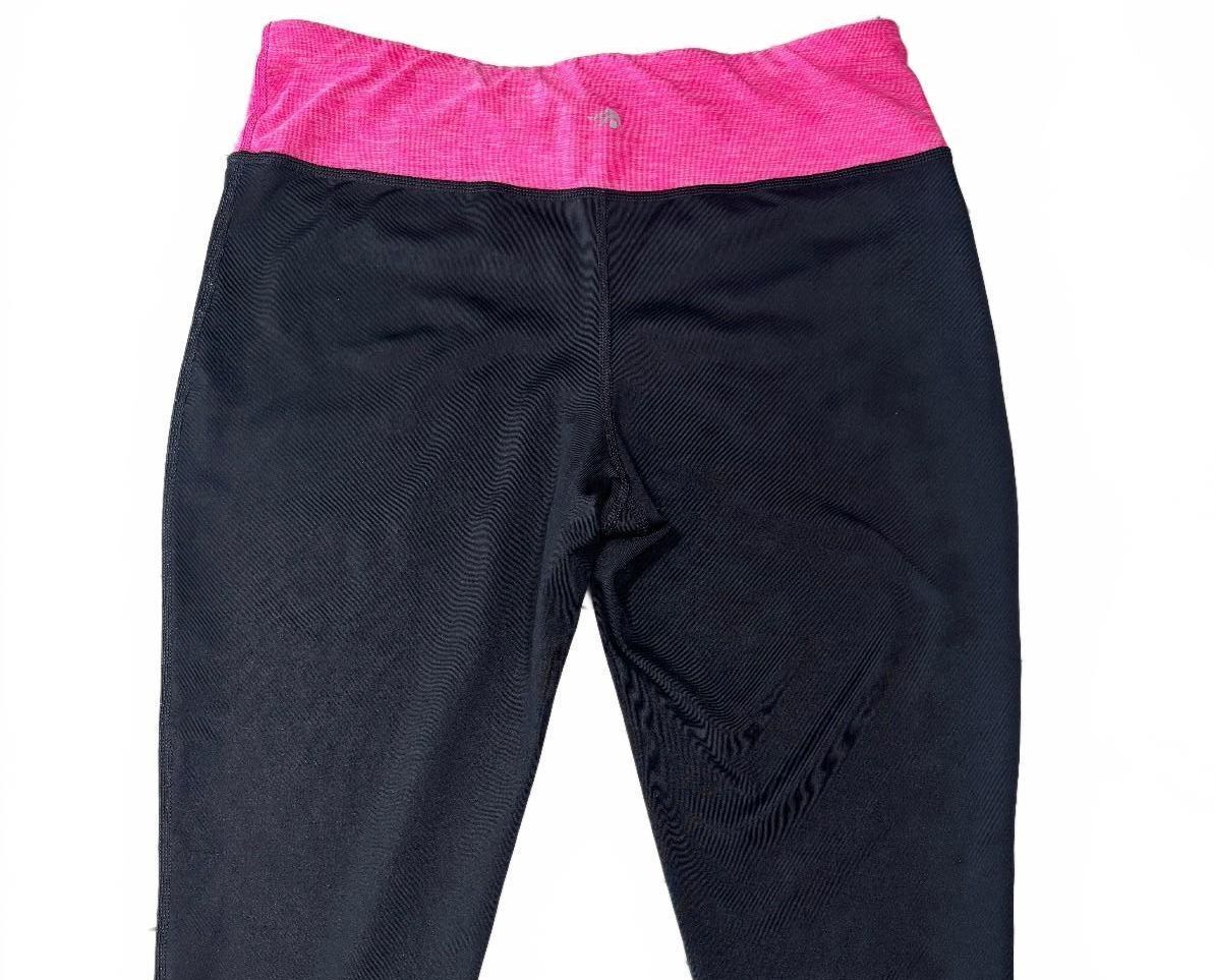 Ideology Hot Pink Black Colorblock Capri Gym Leggings M