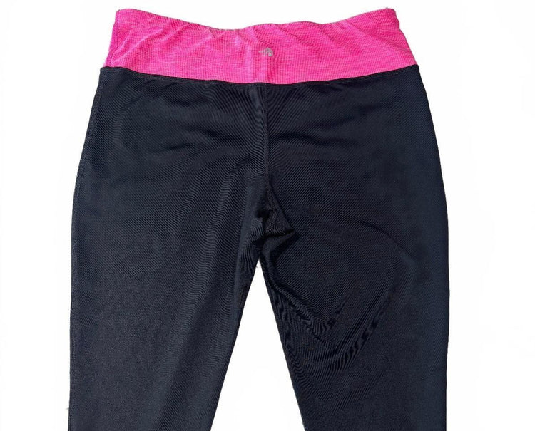 Ideology Hot Pink Black Colorblock Capri Gym Leggings M
