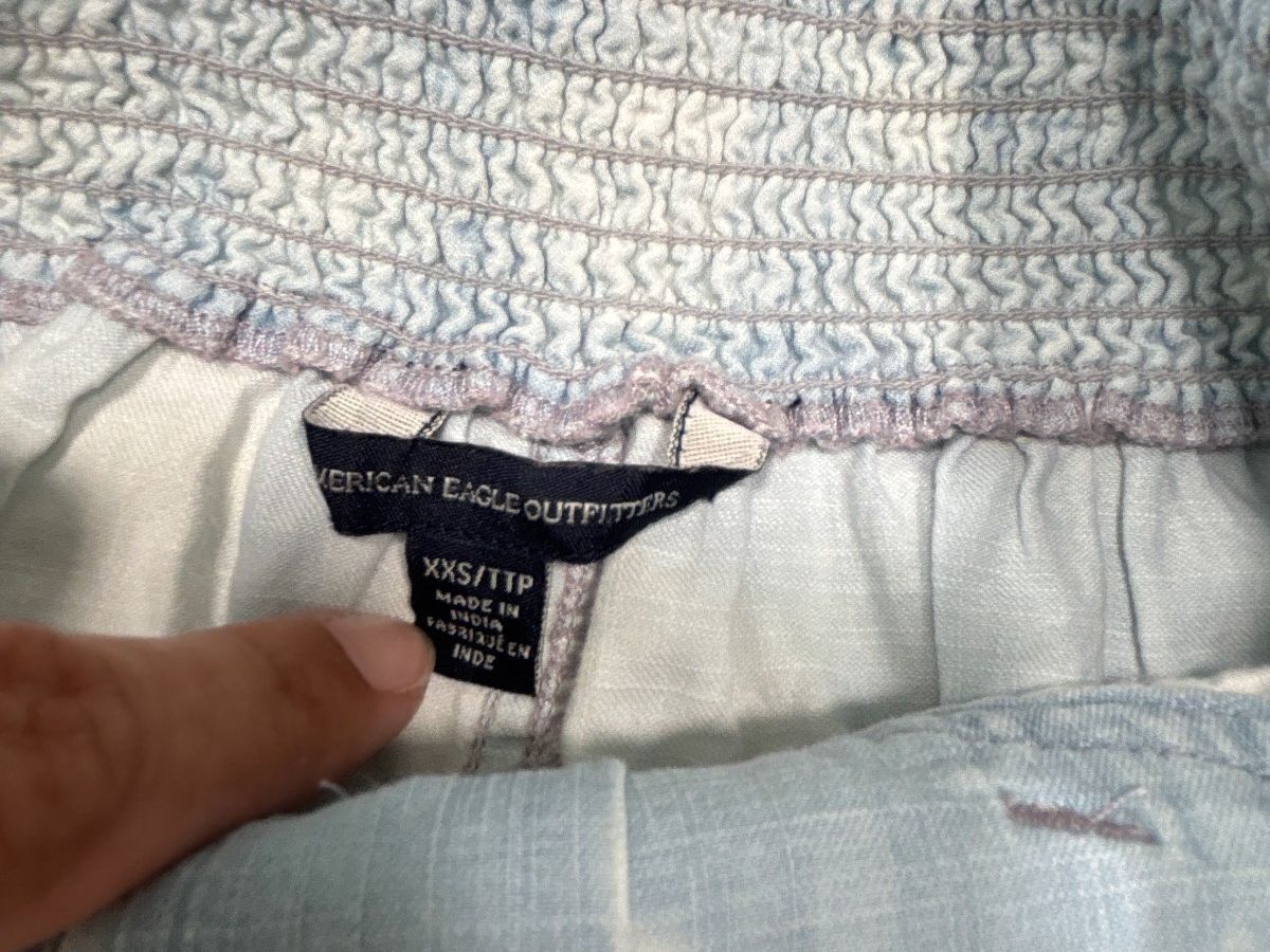 American Eagle Y2K Blue Tie Dye Mini Skirt XXS Boho Beach