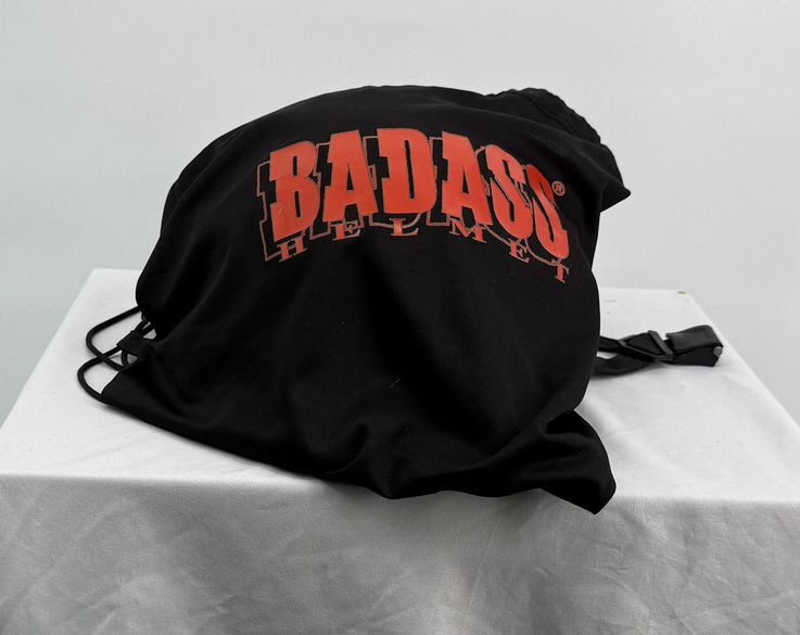 Badass 2XL Fiber Matte Black Motorcycle Helmet with Protective Cover
