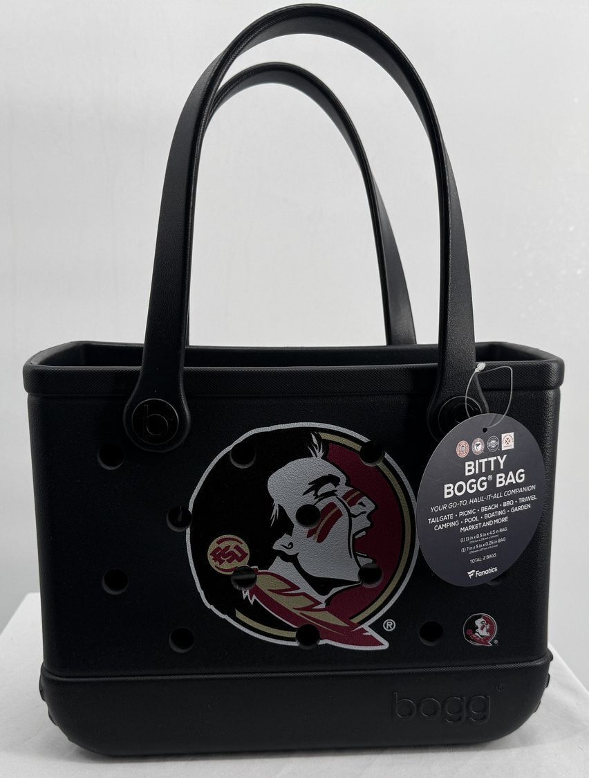 Bogg Bitty Bag Florida State Seminoles Black Small Tote with Clear Zipper Pouch