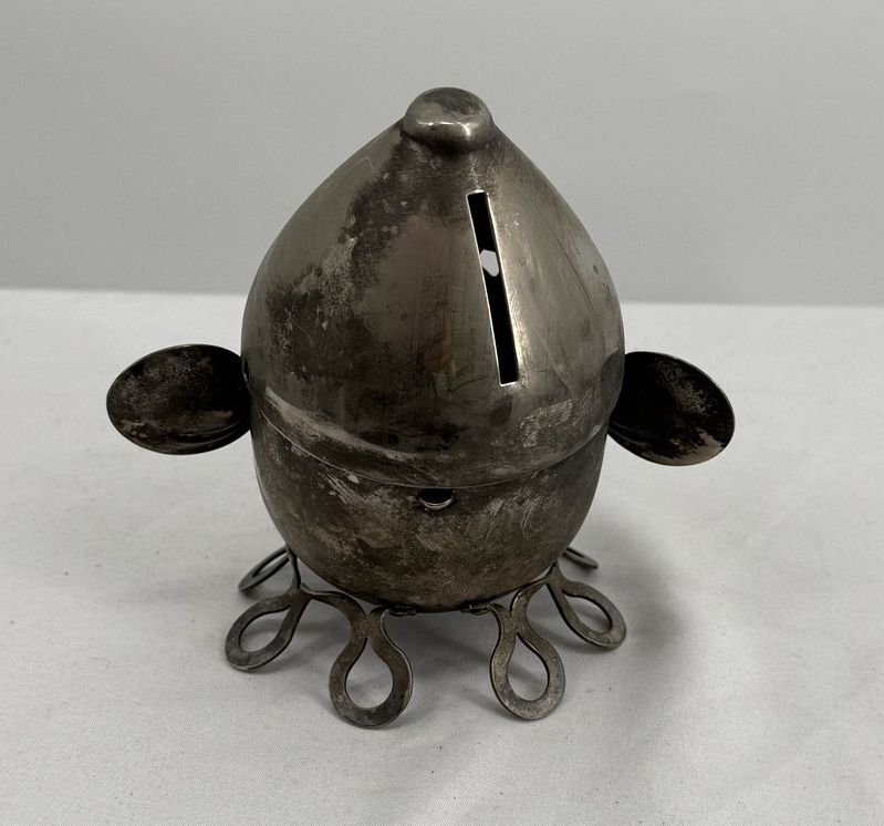 Silver Plated Clown Bank