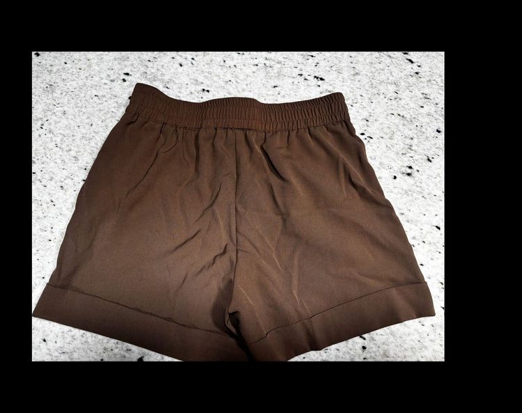 7th Avenue New York & Company Brown Elastic Waist Dress Shorts Size 4