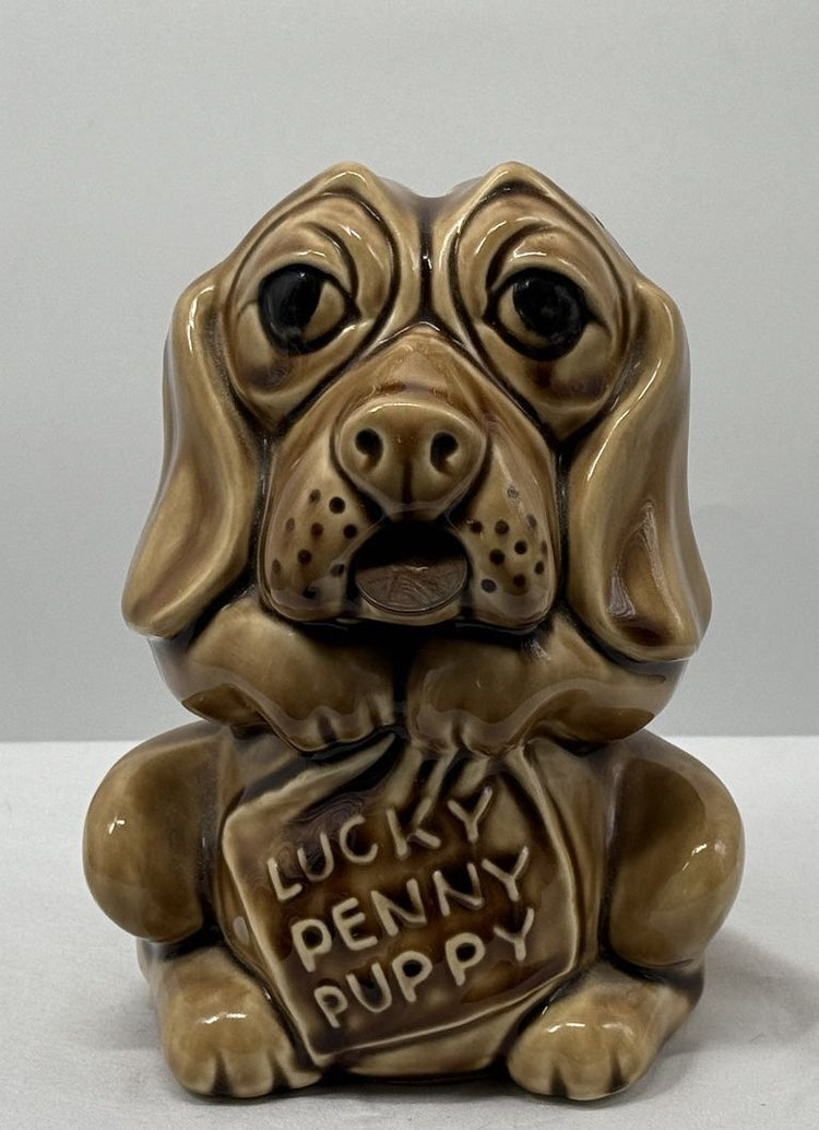 Vintage McCoy Pottery "Lucky Penny Puppy" Coin Bank