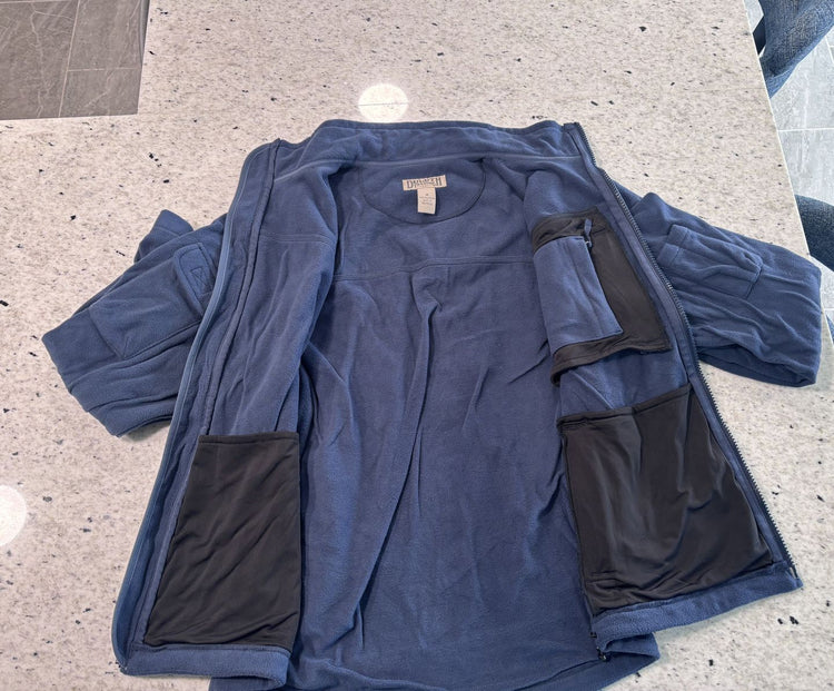 Duluth Trading Co Blue Full Zip Fleece Utility Jacket Size Medium