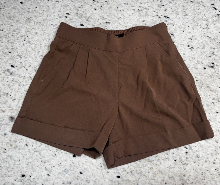 7th Avenue New York & Company Brown Elastic Waist Dress Shorts Size 4