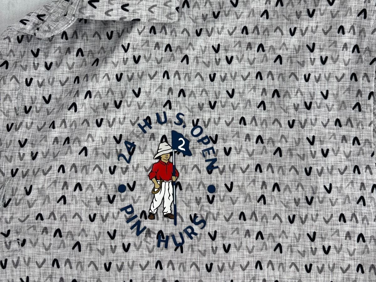 Ralph Lauren 2024 US Open Pinehurst No 2 Golf Polo Men's L Gray Print