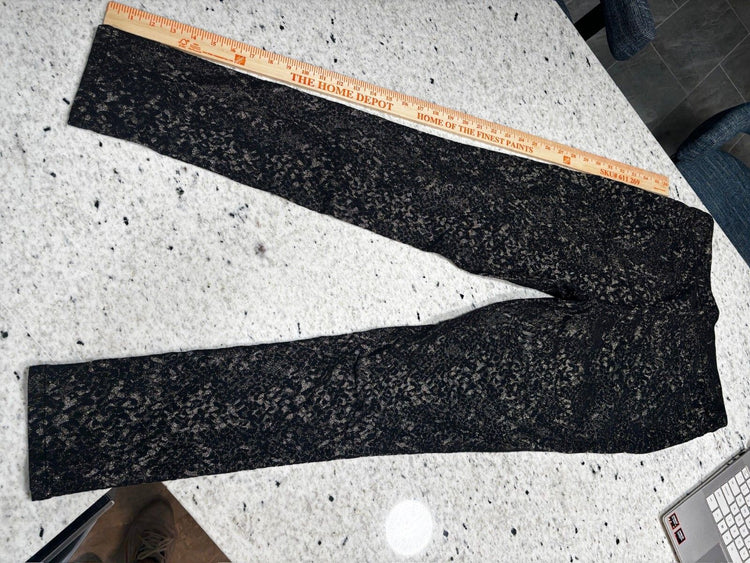 Cache Black Gold Metallic Patterned Women's Dress Pants