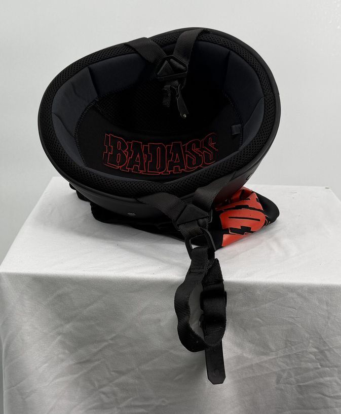 BADASS Matte Black Half-Shell Motorcycle helmet