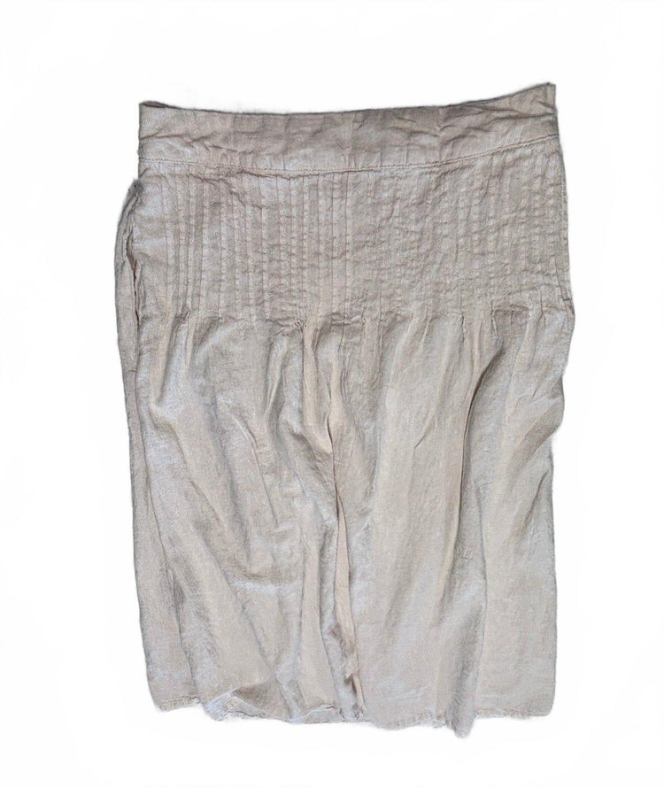 Light Gray Taupe Gathered Skirt Elastic Waist Lightweight Flowy Womens