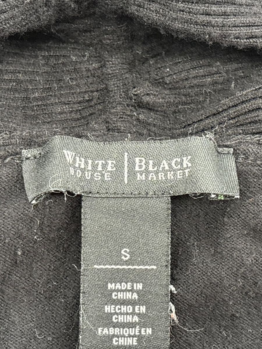 White House Black Market Black Open Front Shawl Collar Cardigan Women's Small