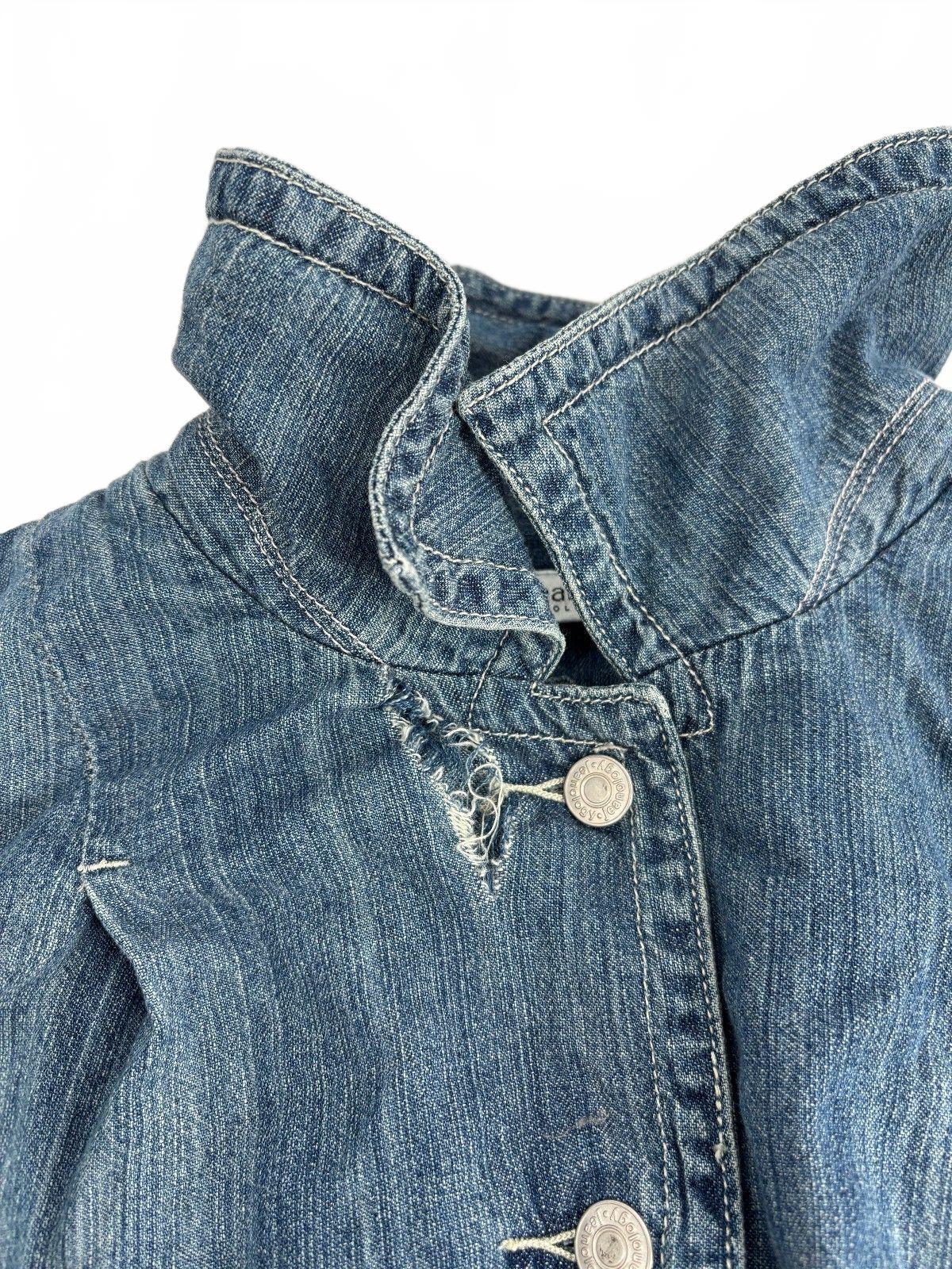 Jeanology Collection Cropped Denim Jacket Women's 16 Blue Bomber Balloon Y2K