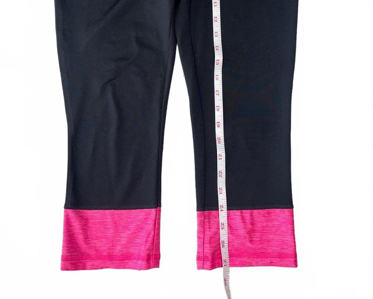 Ideology Hot Pink Black Colorblock Capri Gym Leggings M